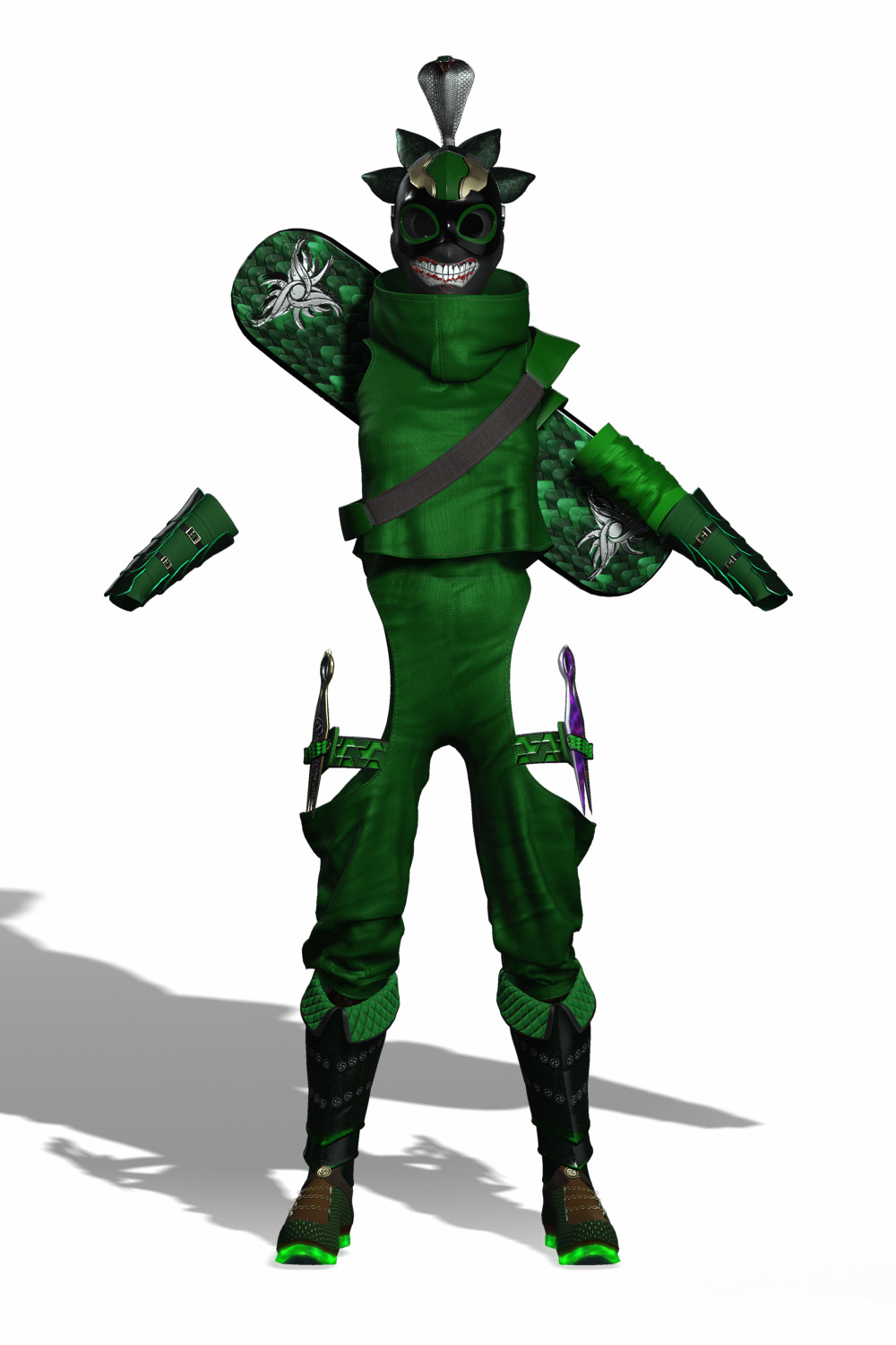 Venoma Ninja Game Ready Stylized Assassin Snake Inspired Sci Fi Low-poly 3D model_22