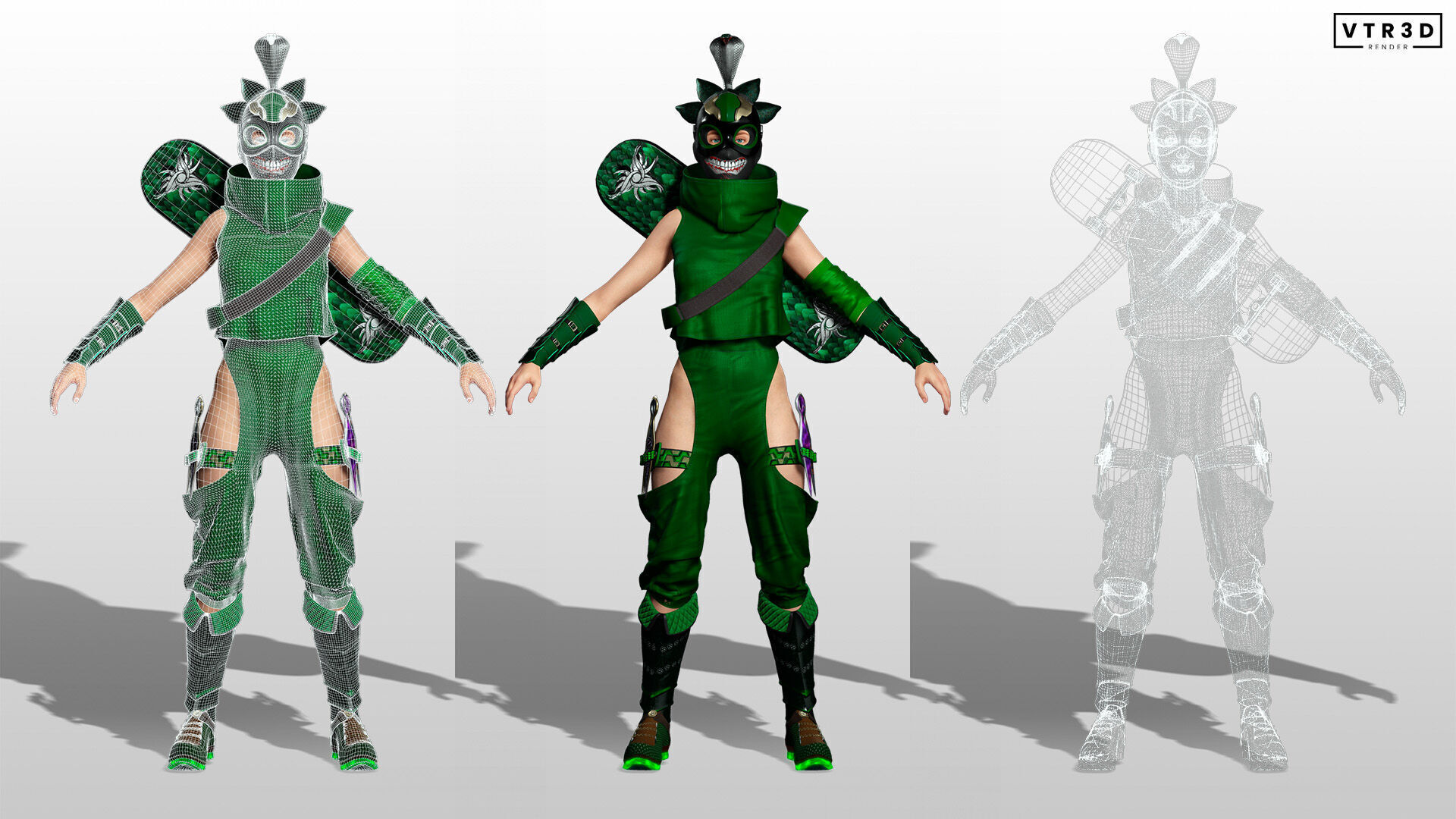 Venoma Ninja Game Ready Stylized Assassin Snake Inspired Sci Fi Low-poly 3D model_5