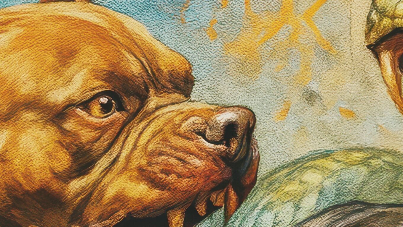 16K Base Color Texture Dog and Serpent Mural Ultra HD Texture_2