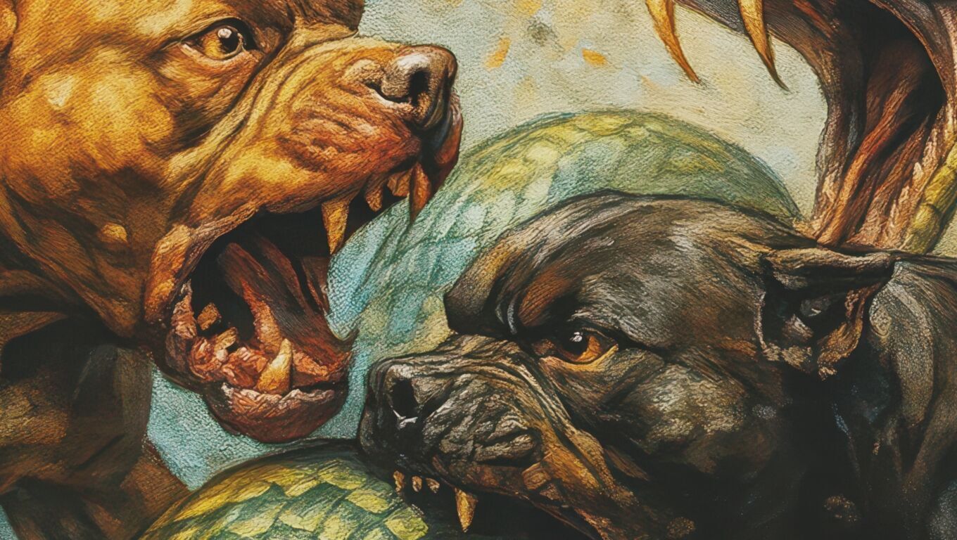 16K Base Color Texture Dog and Serpent Mural Ultra HD Texture_8