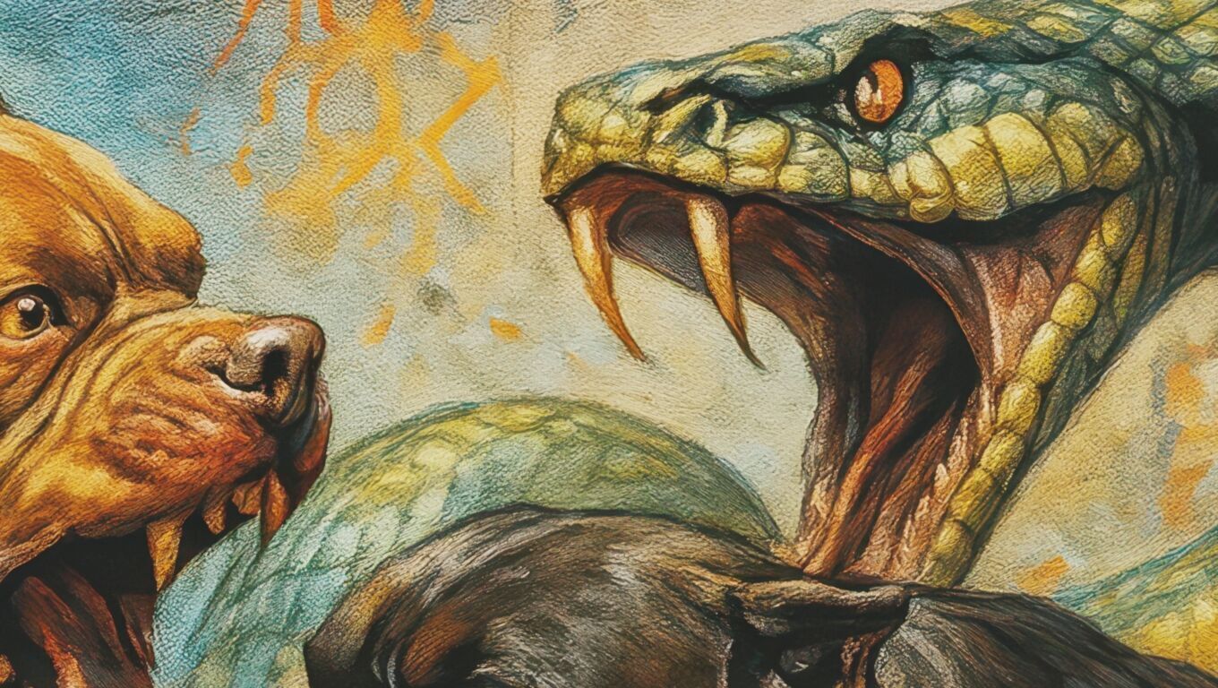 16K Base Color Texture Dog and Serpent Mural Ultra HD Texture_1