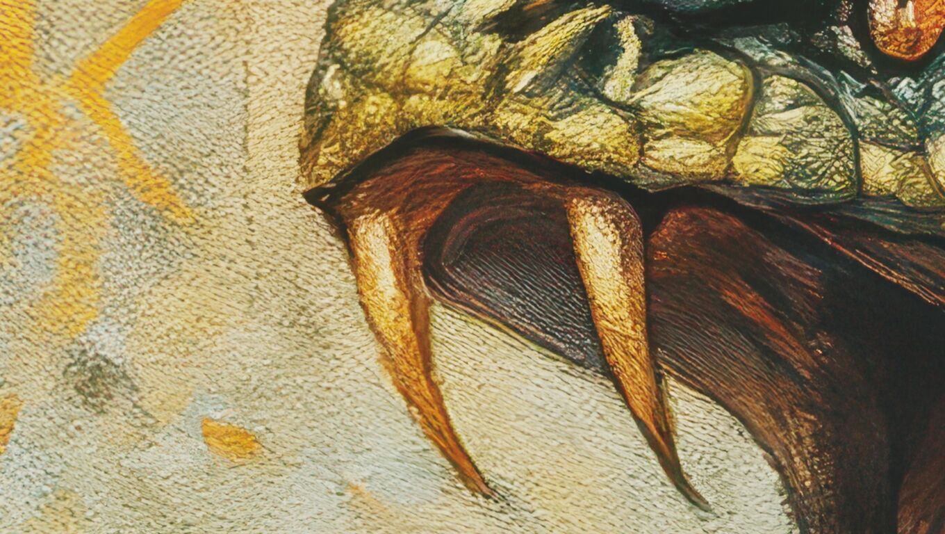 16K Base Color Texture Dog and Serpent Mural Ultra HD Texture_16