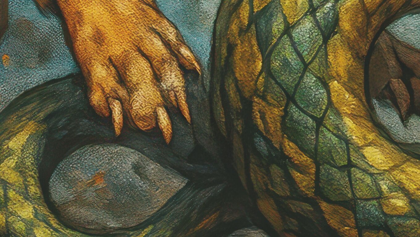 16K Base Color Texture Dog and Serpent Mural Ultra HD Texture_6