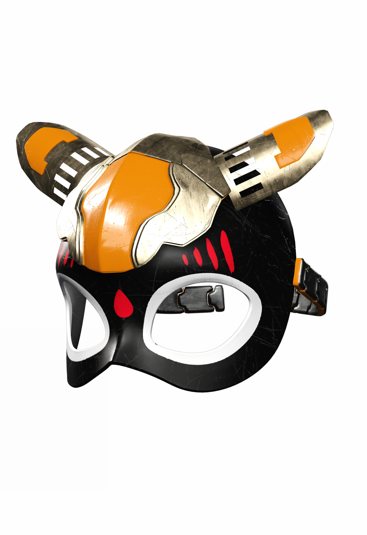 Tora Blaze Ninja Futuristic Tiger Mask Assassin Game Ready Low-poly 3D model_23