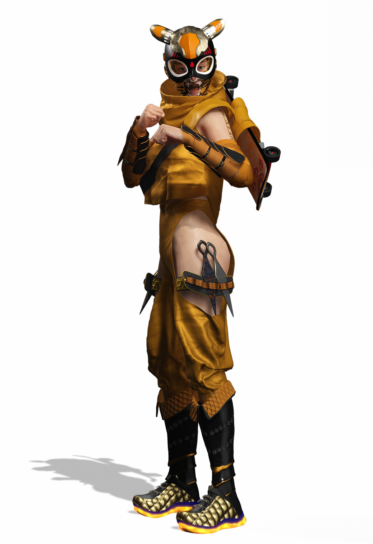 Tora Blaze Ninja Futuristic Tiger Mask Assassin Game Ready Low-poly 3D model_10