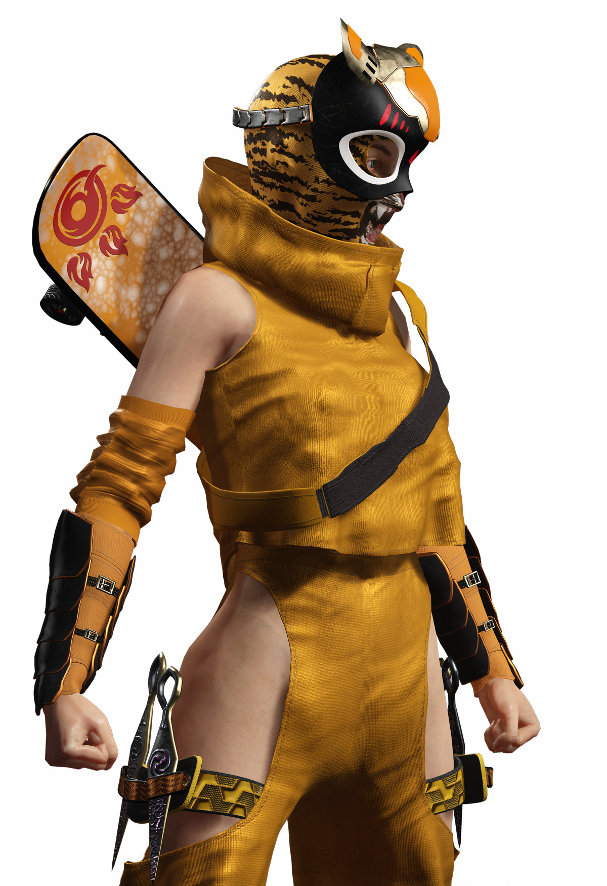 Tora Blaze Ninja Futuristic Tiger Mask Assassin Game Ready Low-poly 3D model_29
