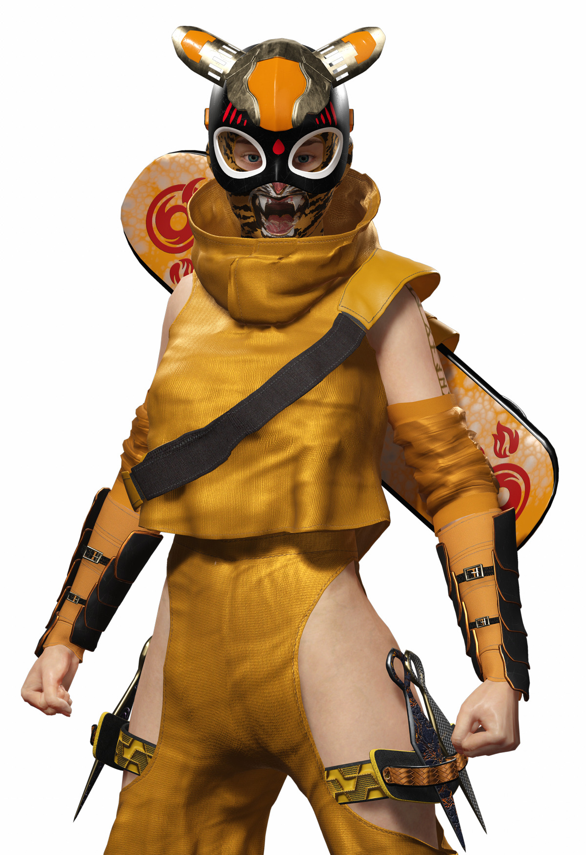 Tora Blaze Ninja Futuristic Tiger Mask Assassin Game Ready Low-poly 3D model_26