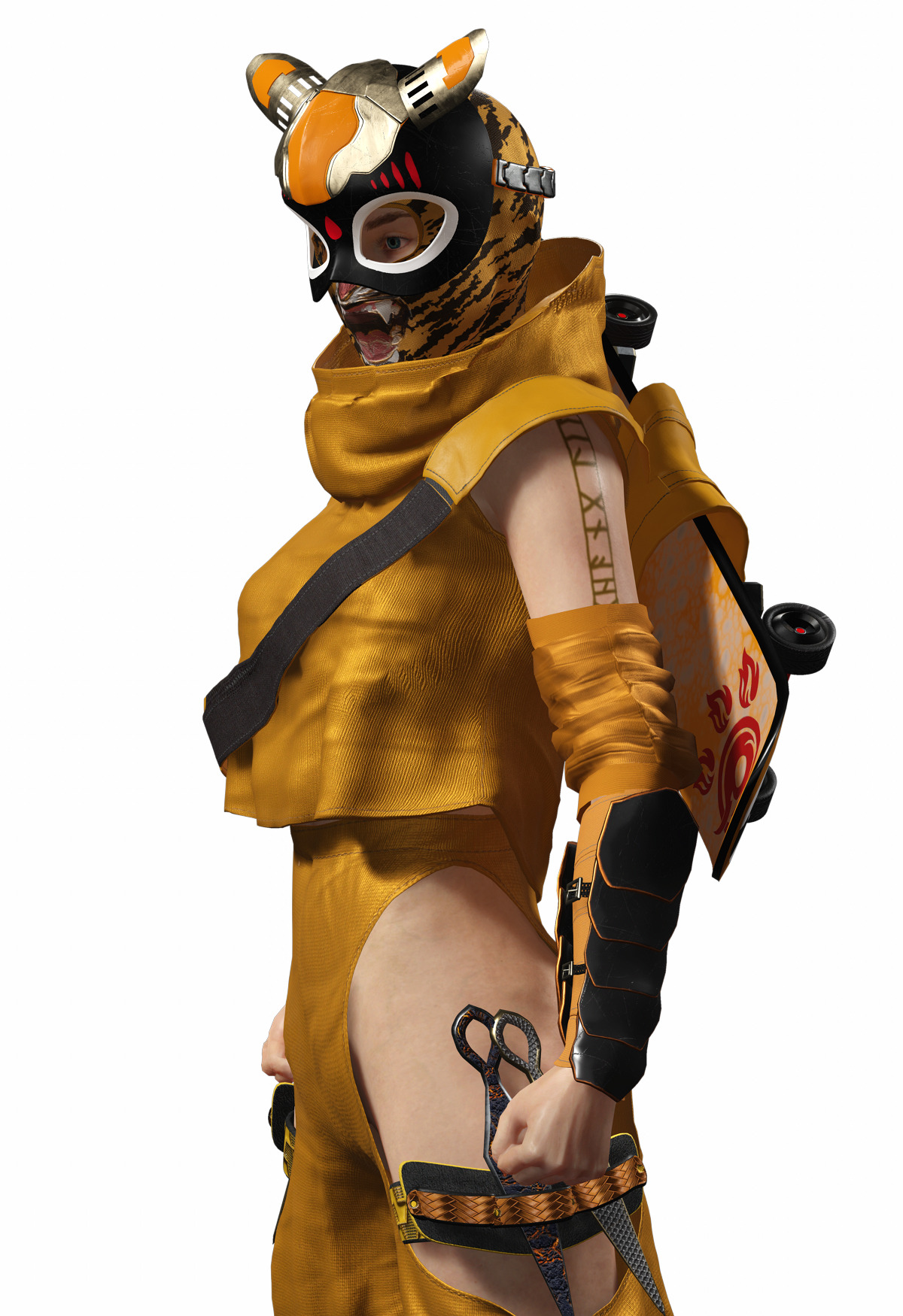 Tora Blaze Ninja Futuristic Tiger Mask Assassin Game Ready Low-poly 3D model_27