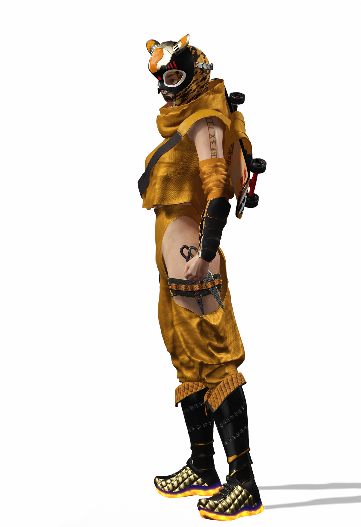 Tora Blaze Ninja Futuristic Tiger Mask Assassin Game Ready Low-poly 3D model_16