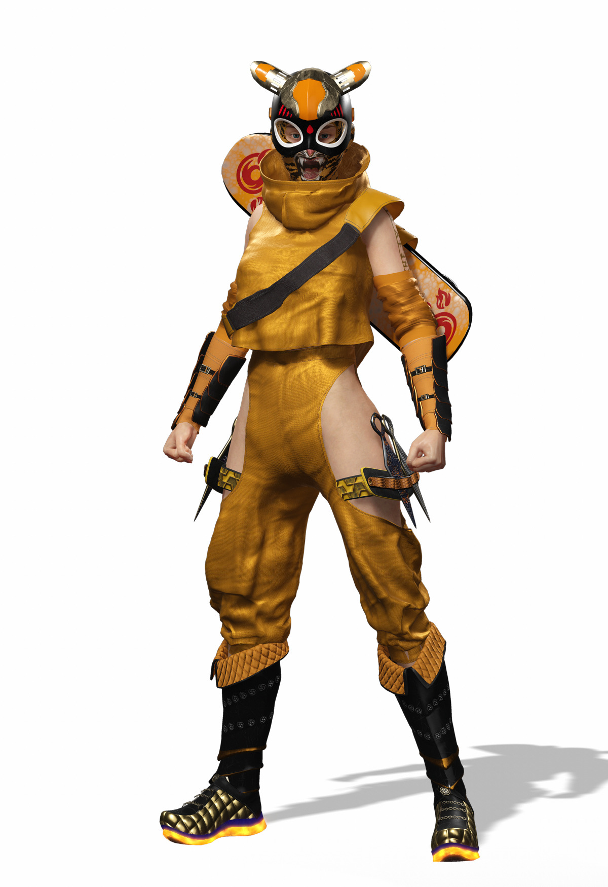 Tora Blaze Ninja Futuristic Tiger Mask Assassin Game Ready Low-poly 3D model_17