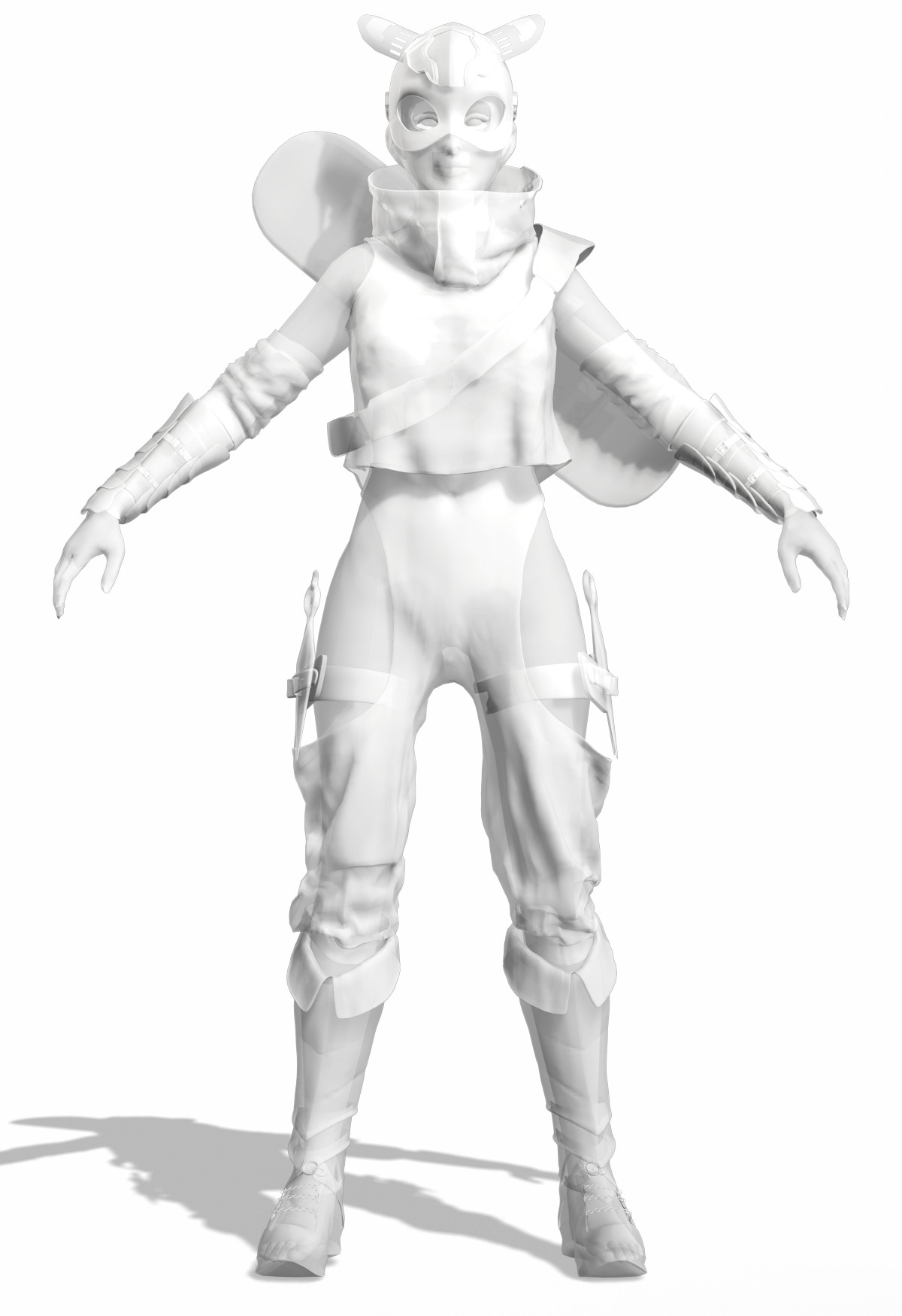 Tora Blaze Ninja Futuristic Tiger Mask Assassin Game Ready Low-poly 3D model_20