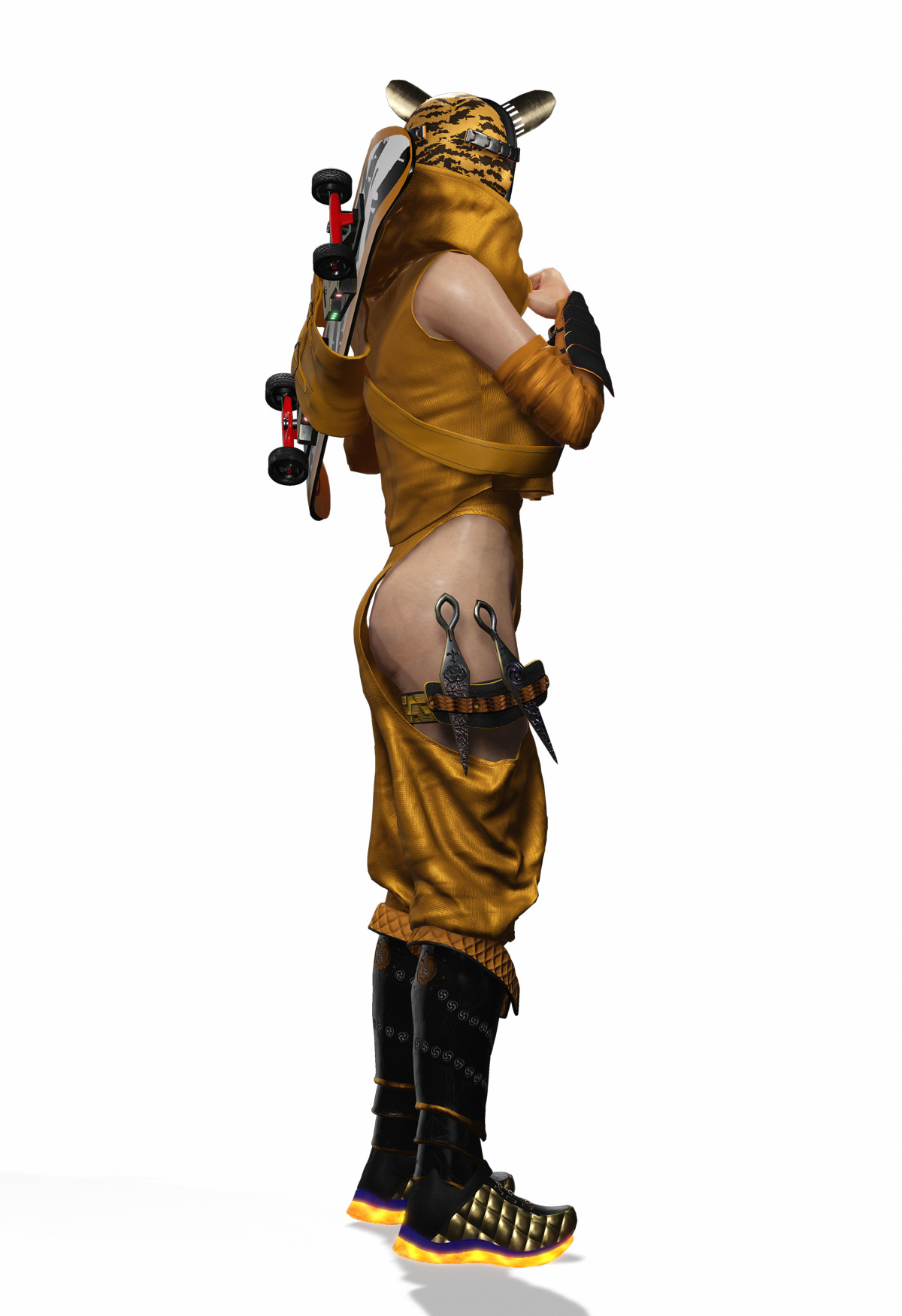 Tora Blaze Ninja Futuristic Tiger Mask Assassin Game Ready Low-poly 3D model_12