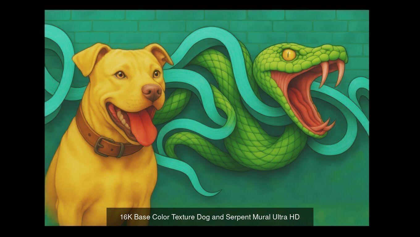 10 Textures 16K Base Color Dog and Serpent Mural Ultra HD Texture_9