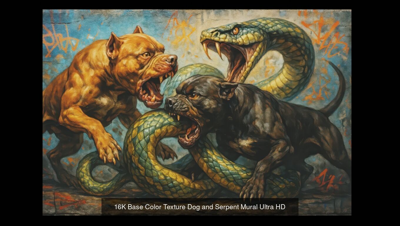 10 Textures 16K Base Color Dog and Serpent Mural Ultra HD Texture_8