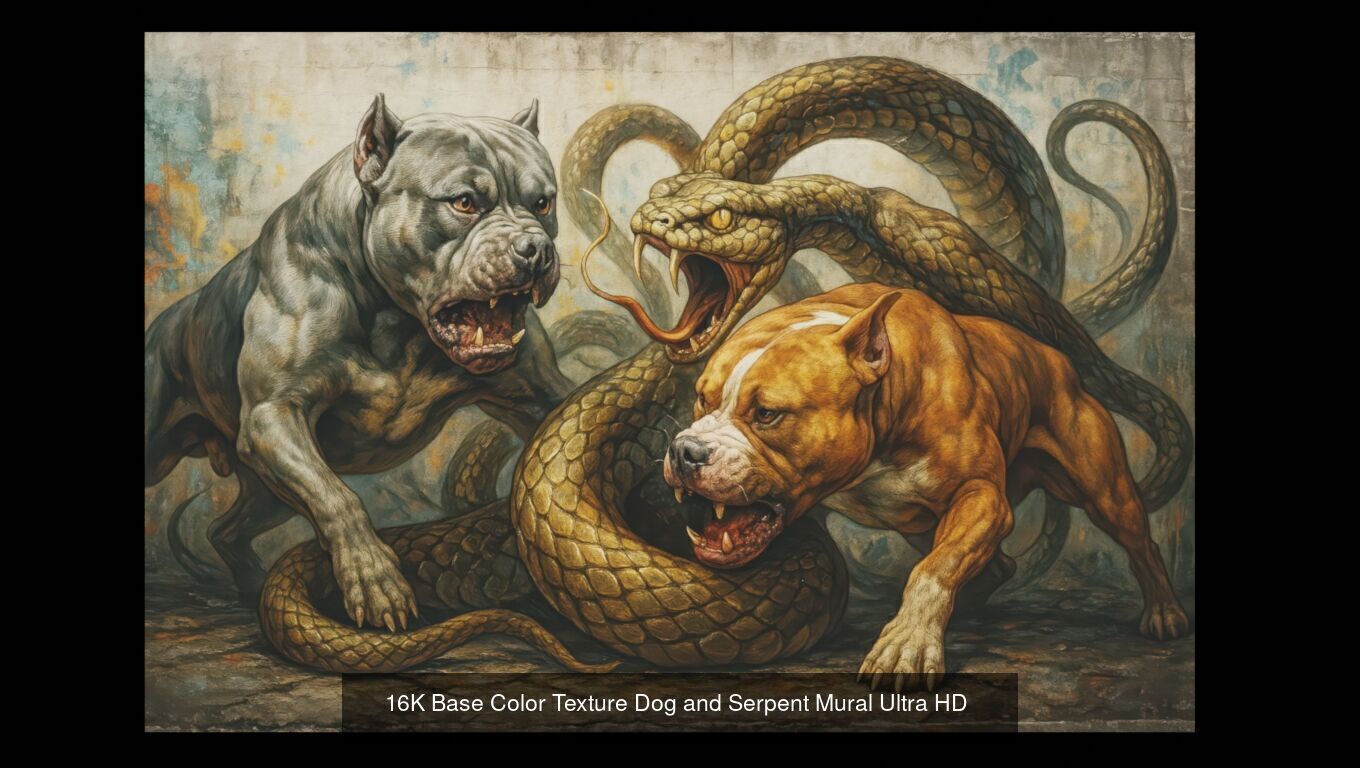 10 Textures 16K Base Color Dog and Serpent Mural Ultra HD Texture_6