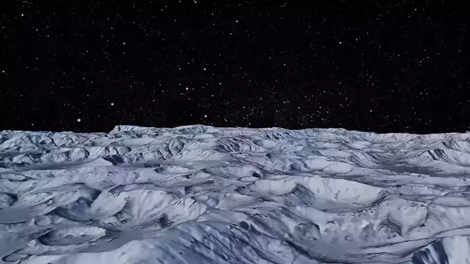 Realistic Moon Surface 3D Landscape High Detail Lunar Terrain