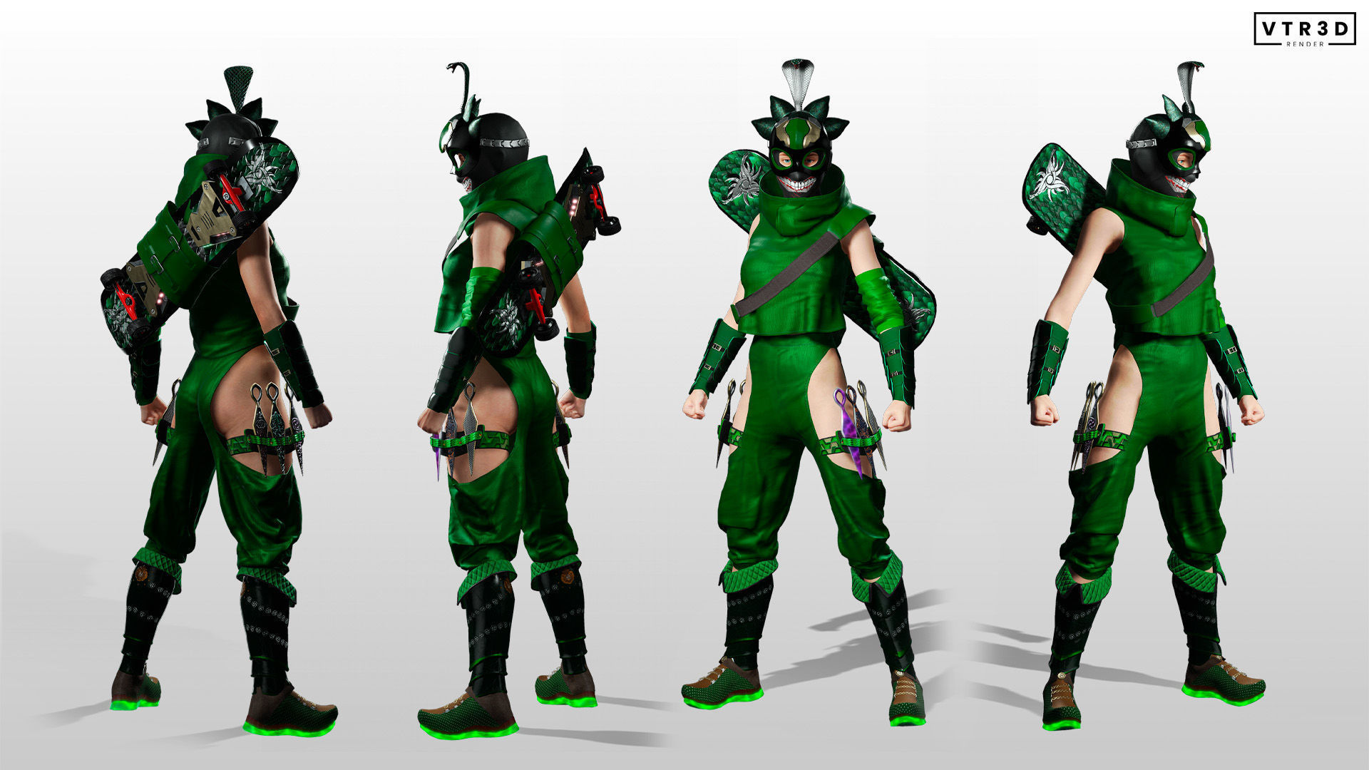 Ninja Assassin Girls Sci-fi Futuristic Realistic Stylized 3D Model Collection_23