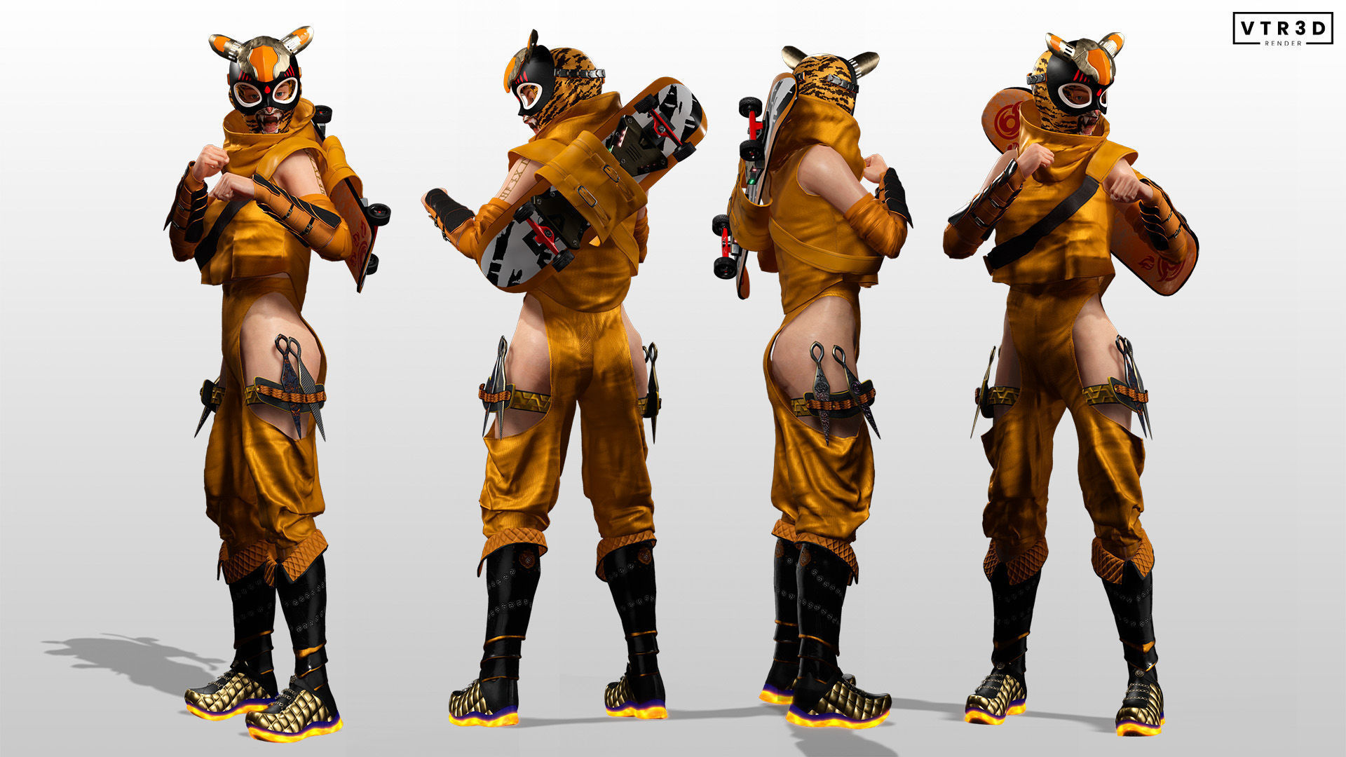 Ninja Assassin Girls Sci-fi Futuristic Realistic Stylized 3D Model Collection_19