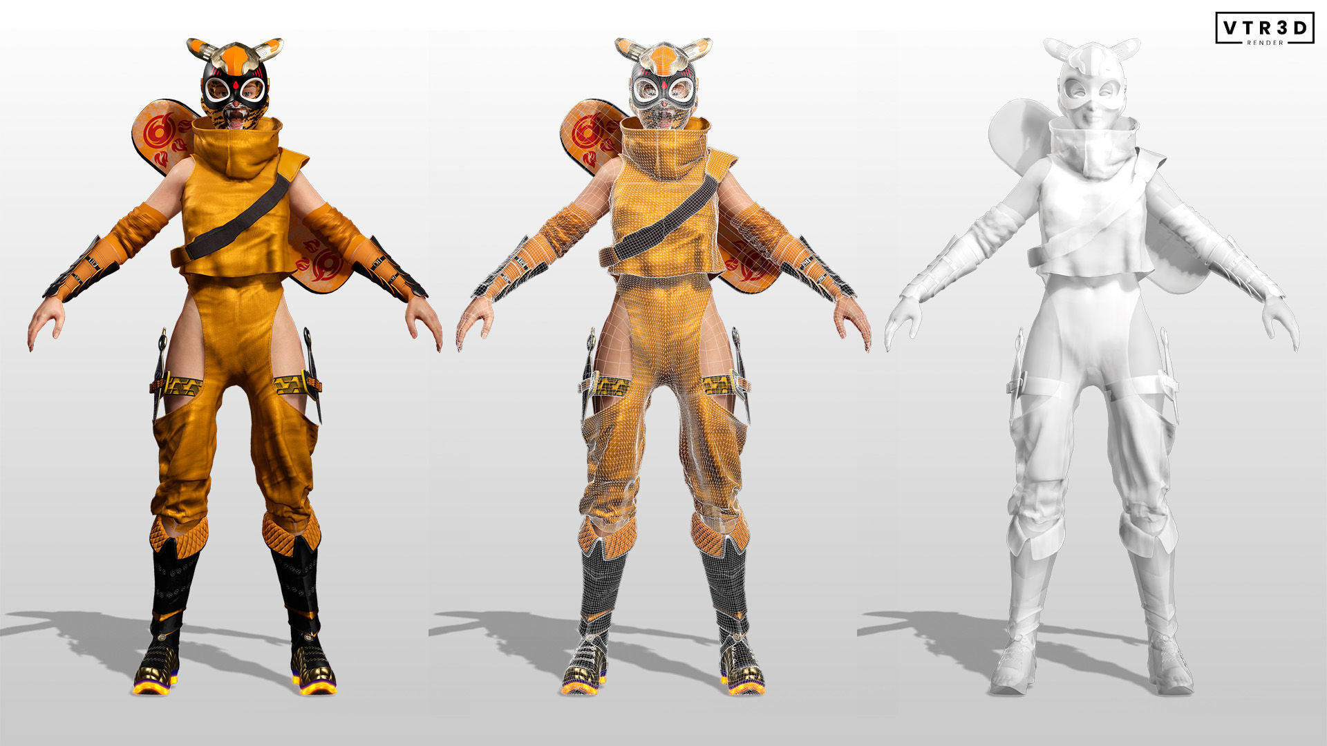 Ninja Assassin Girls Sci-fi Futuristic Realistic Stylized 3D Model Collection_20