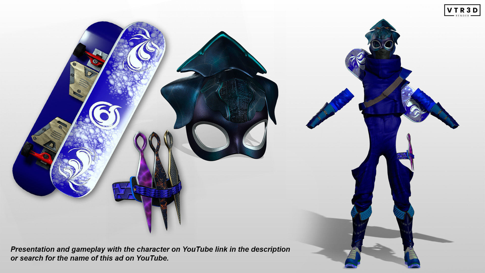 Ninja Assassin Girls Sci-fi Futuristic Realistic Stylized 3D Model Collection_14