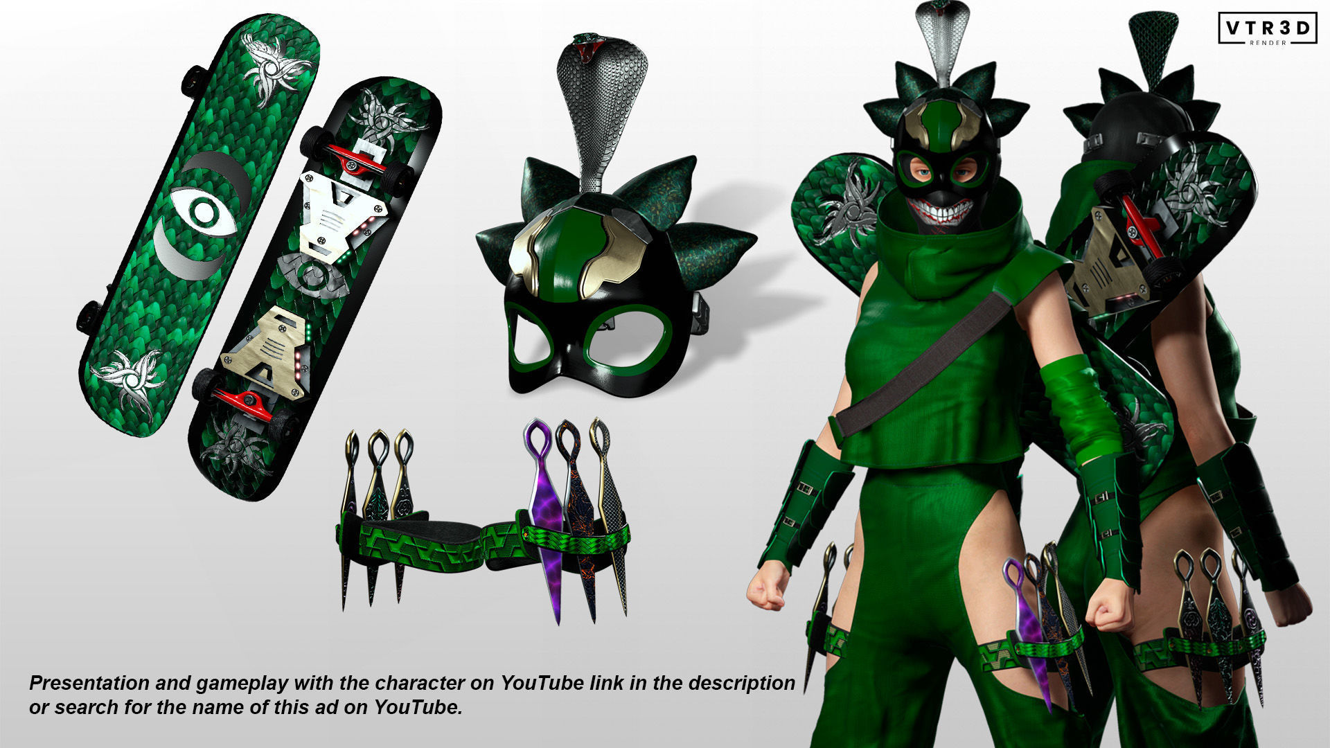 Ninja Assassin Girls Sci-fi Futuristic Realistic Stylized 3D Model Collection_25