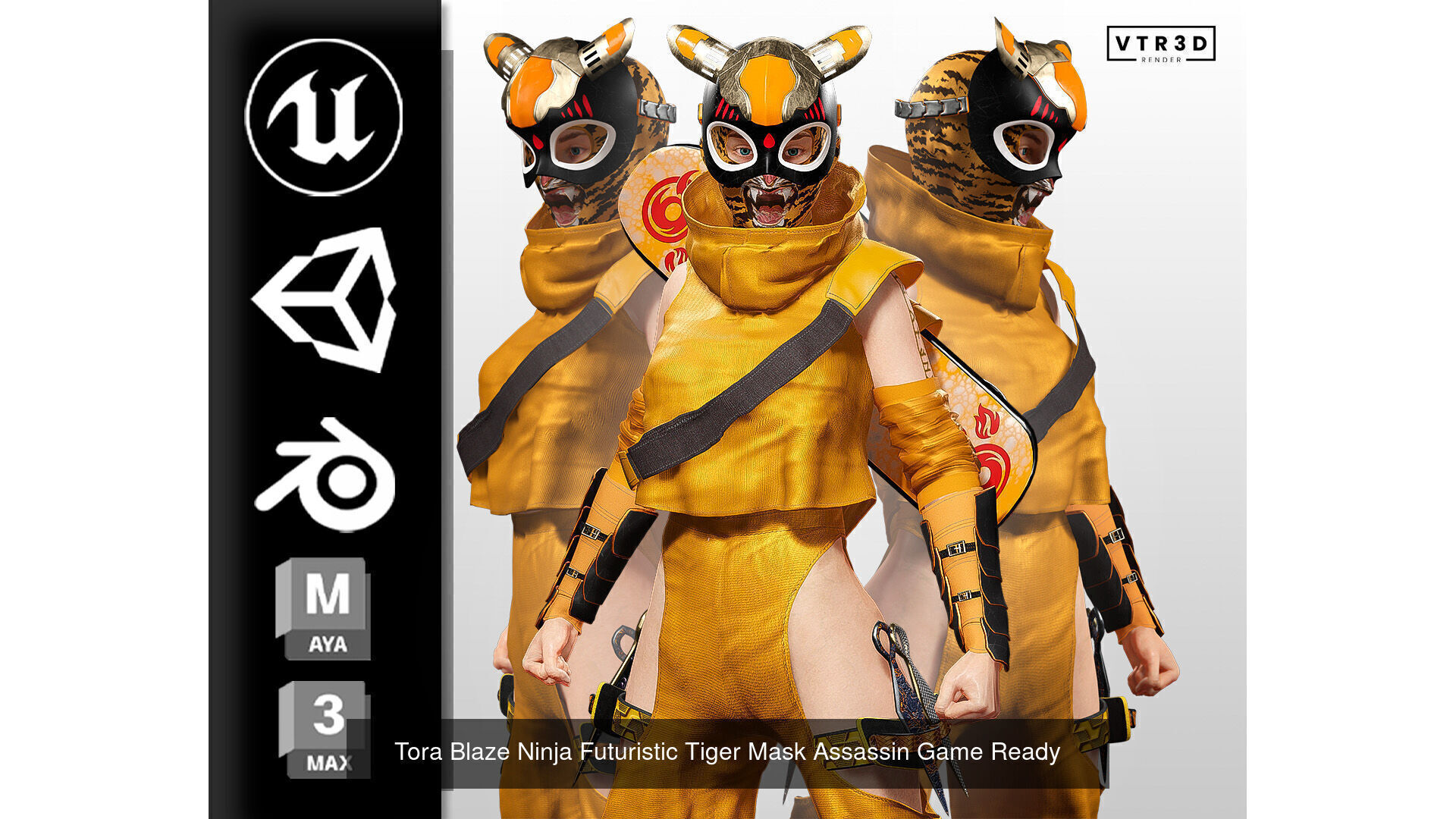 Ninja Assassin Girls Sci-fi Futuristic Realistic Stylized 3D Model Collection_10