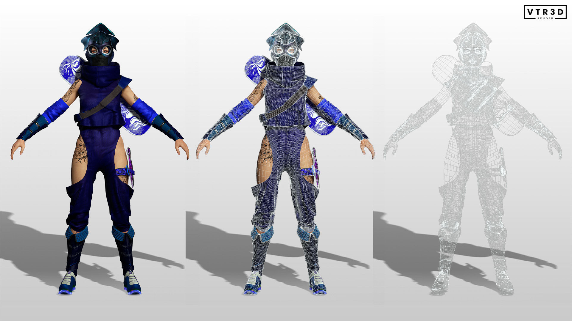 Ninja Assassin Girls Sci-fi Futuristic Realistic Stylized 3D Model Collection_16