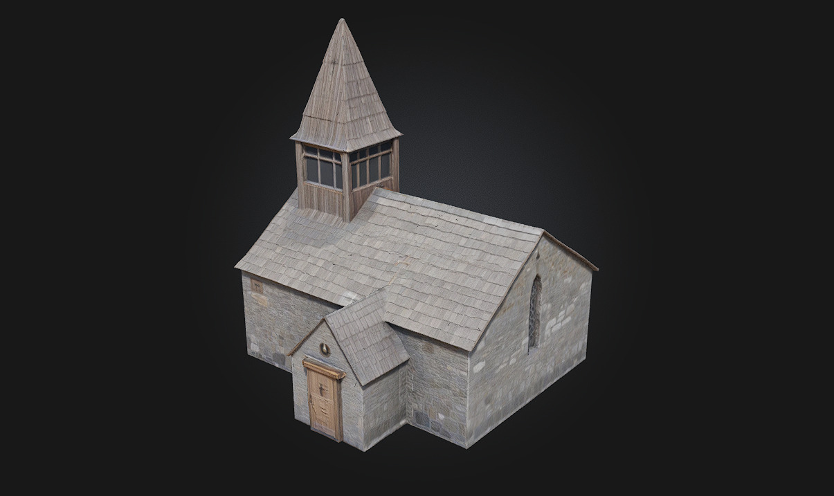 Stone Chapel Render Sacred Stillness in Timeless Stone 3D model_1