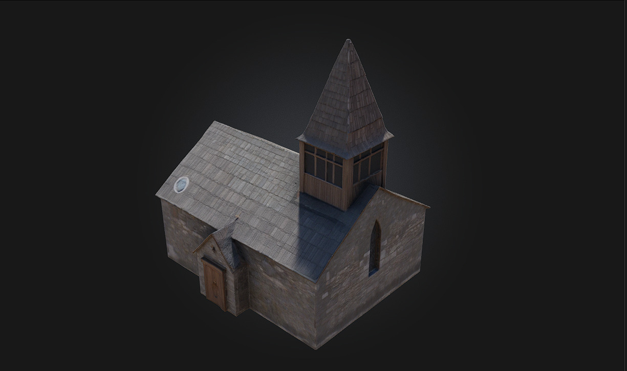 Stone Chapel Render Sacred Stillness in Timeless Stone 3D model_3