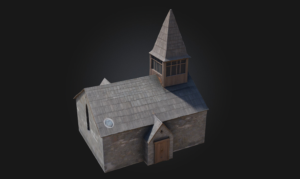 Stone Chapel Render Sacred Stillness in Timeless Stone 3D model_2