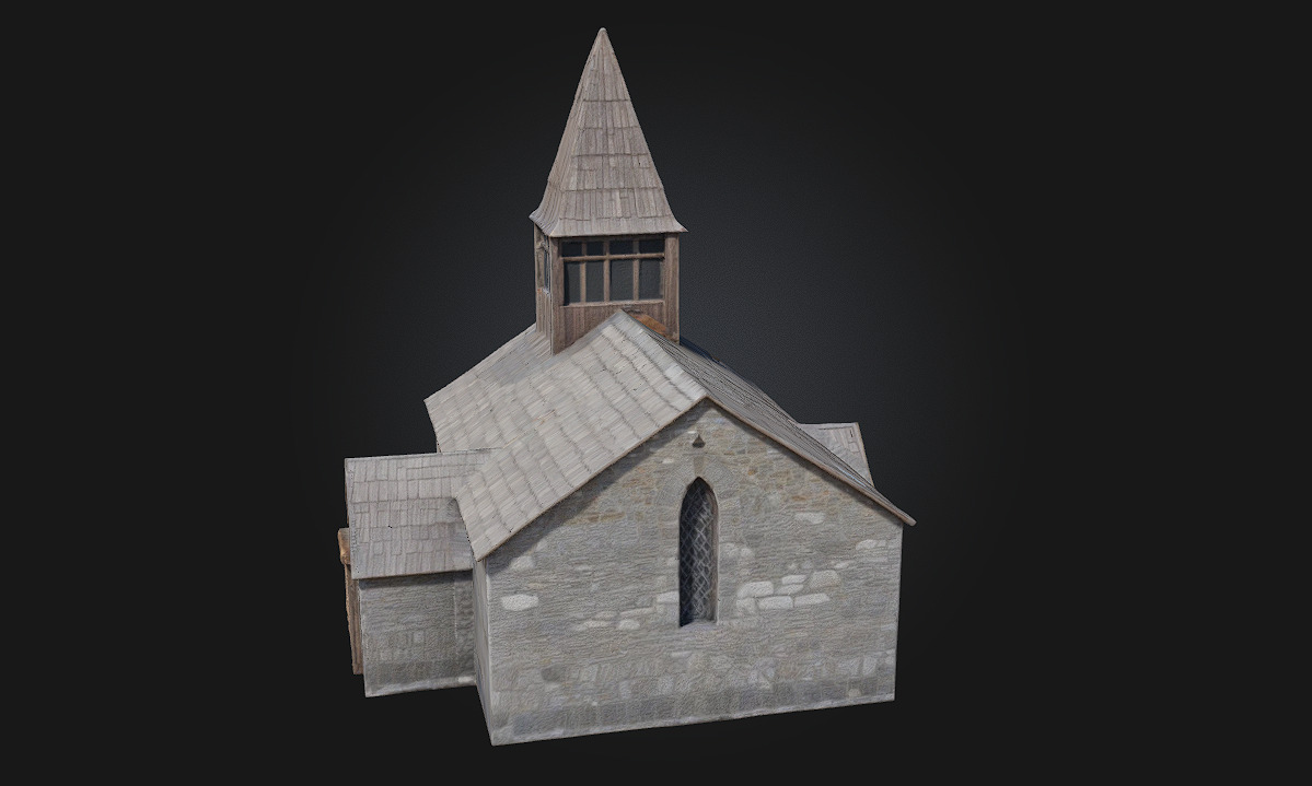 Stone Chapel Render Sacred Stillness in Timeless Stone 3D model_5