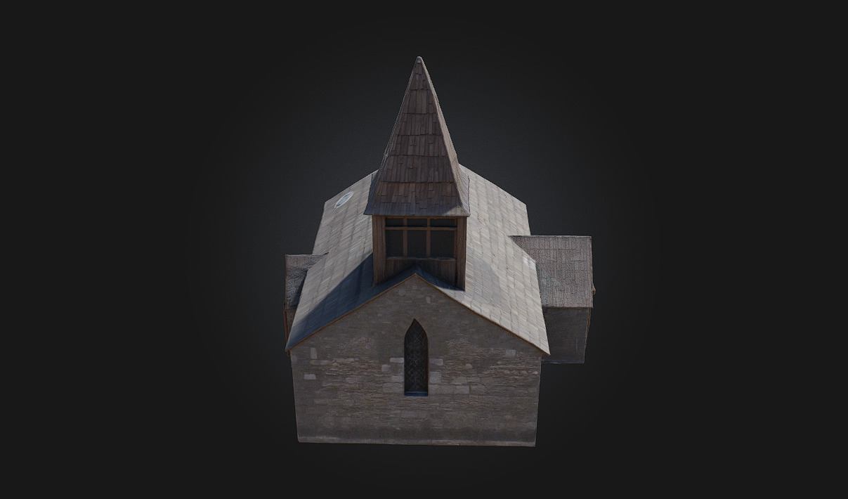 Stone Chapel Render Sacred Stillness in Timeless Stone 3D model_4