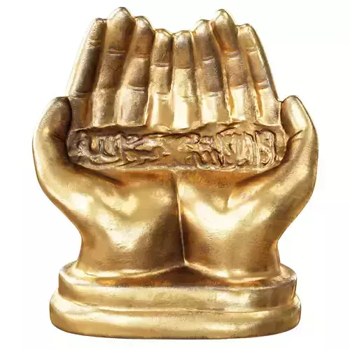 Decorative figurine of hands with Muslim inscription