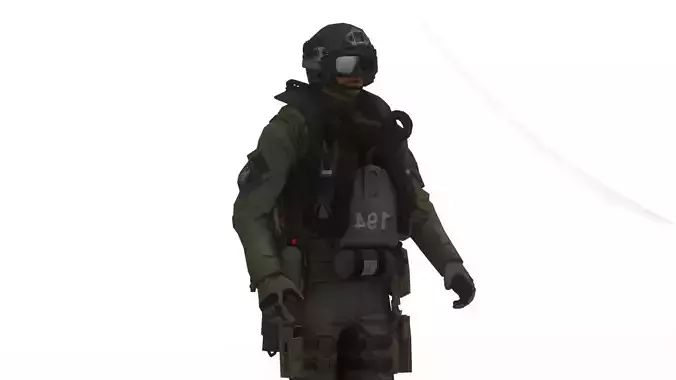 Elite Fighter Pilot 3D Rigged Game Ready Military Jet Suit Low-poly 3D model