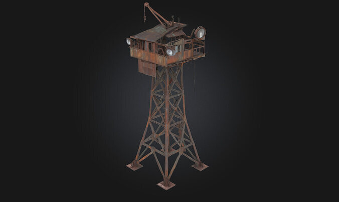 Rusty Watchtower  Sentinel of a Forgotten Era 3D model 6