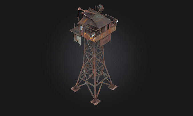 Rusty Watchtower  Sentinel of a Forgotten Era 3D model 2