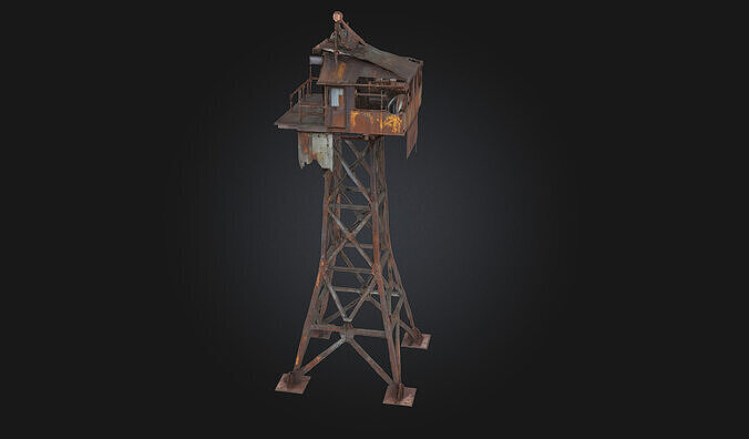 Rusty Watchtower  Sentinel of a Forgotten Era 3D model 5