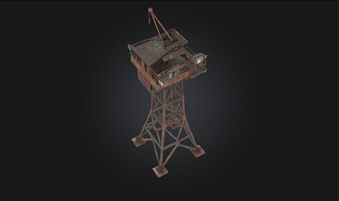 Rusty Watchtower  Sentinel of a Forgotten Era 3D model 7