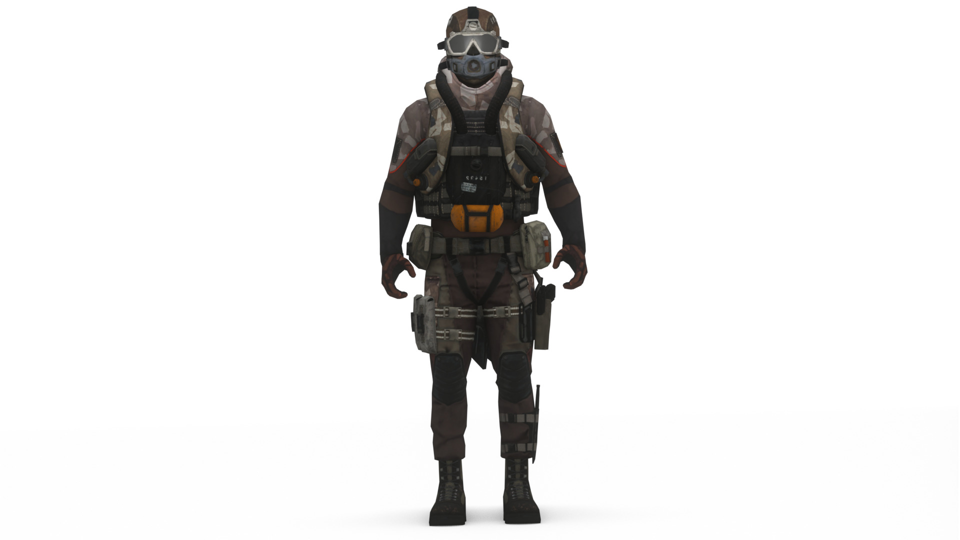 Advanced Fighter Pilot 3D Model Rigged Game Ready  Low-poly 3D model_1