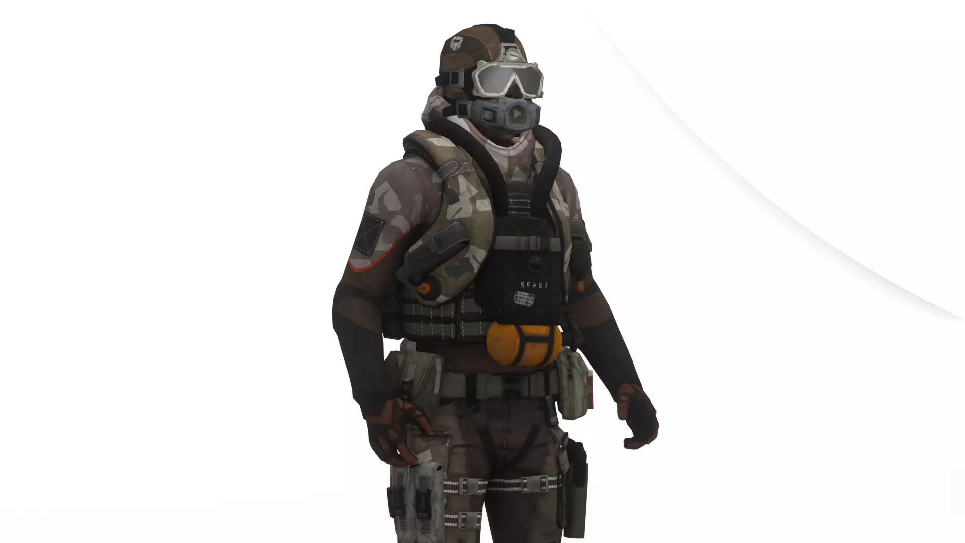 Advanced Fighter Pilot 3D Model Rigged Game Ready  Low-poly 3D model_0