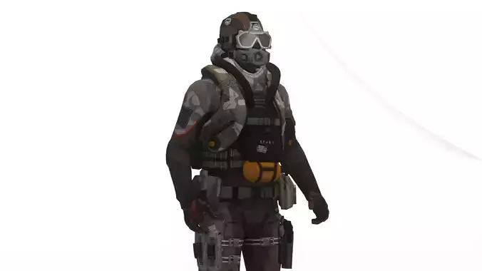Advanced Fighter Pilot 3D Model Rigged Game Ready  Low-poly 3D model