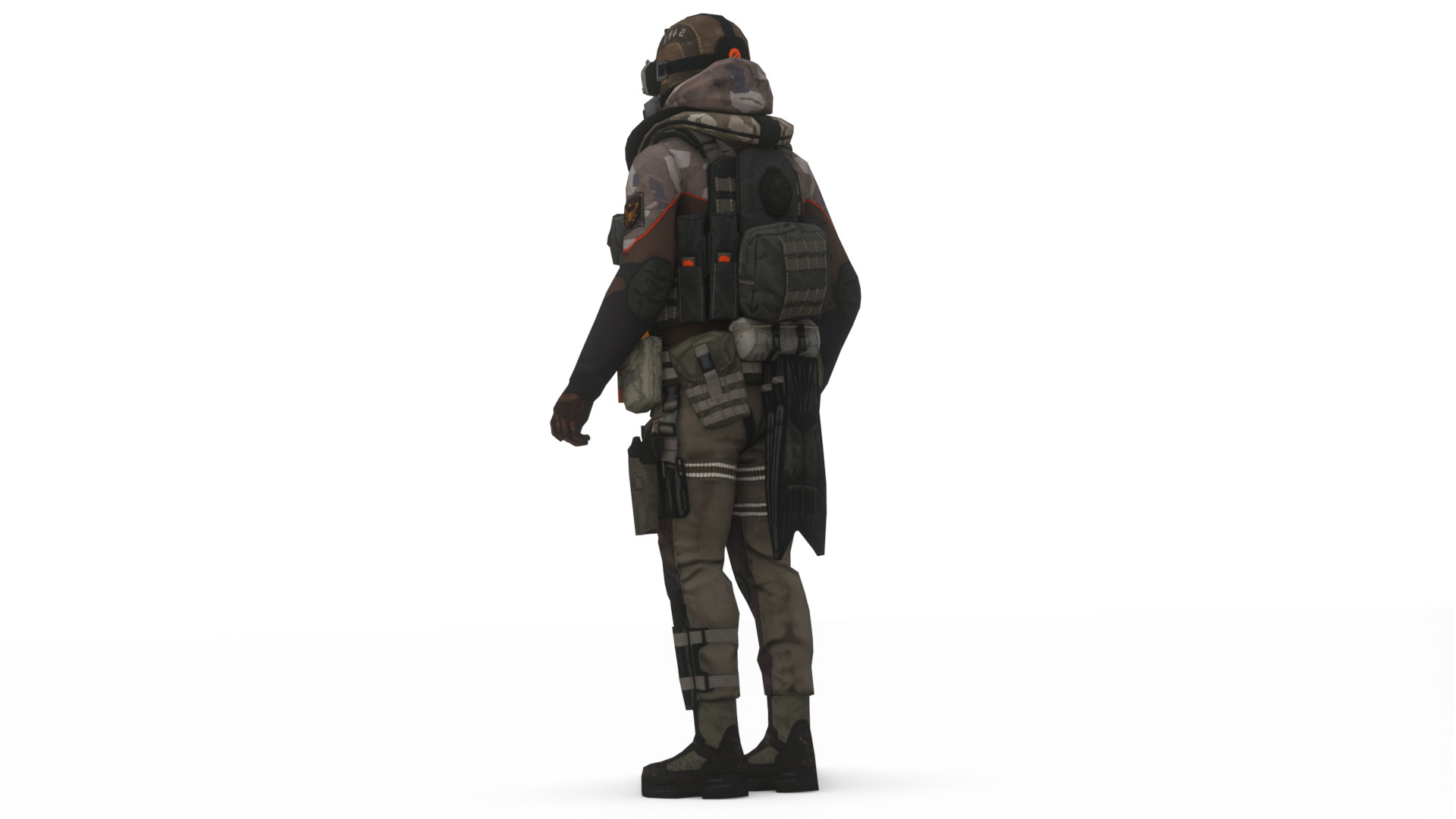 Advanced Fighter Pilot 3D Model Rigged Game Ready  Low-poly 3D model_3