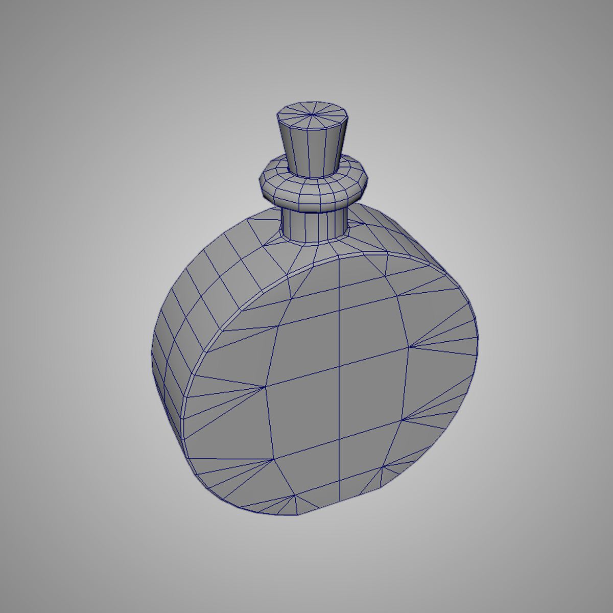 Blue Mana Potion Bottle Game Ready Fantasy Asset Low-poly 3D model_5