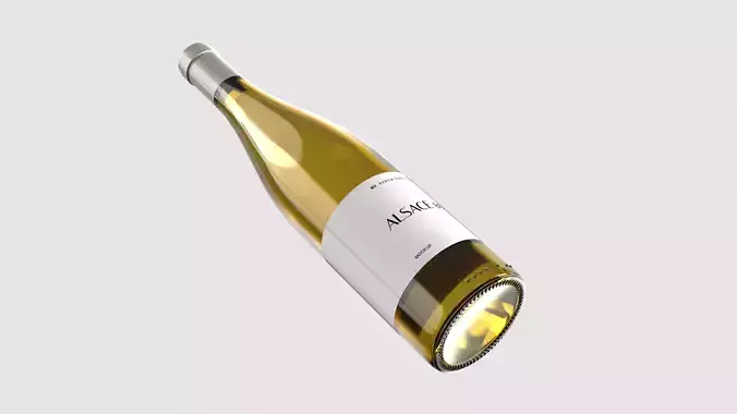 Glass Alsace Wine Bottle - 3D Asset for Designers - 