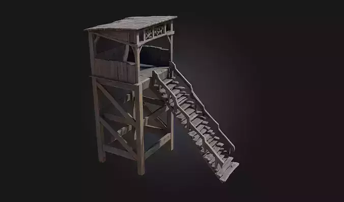 Wooden Watchtower  Rustic Sentinel of the Wilderness