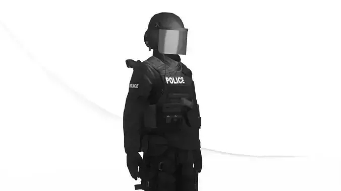 SWAT Tactical Soldier 3D Model Rigged Game Ready Special Forces Low-poly 3D model