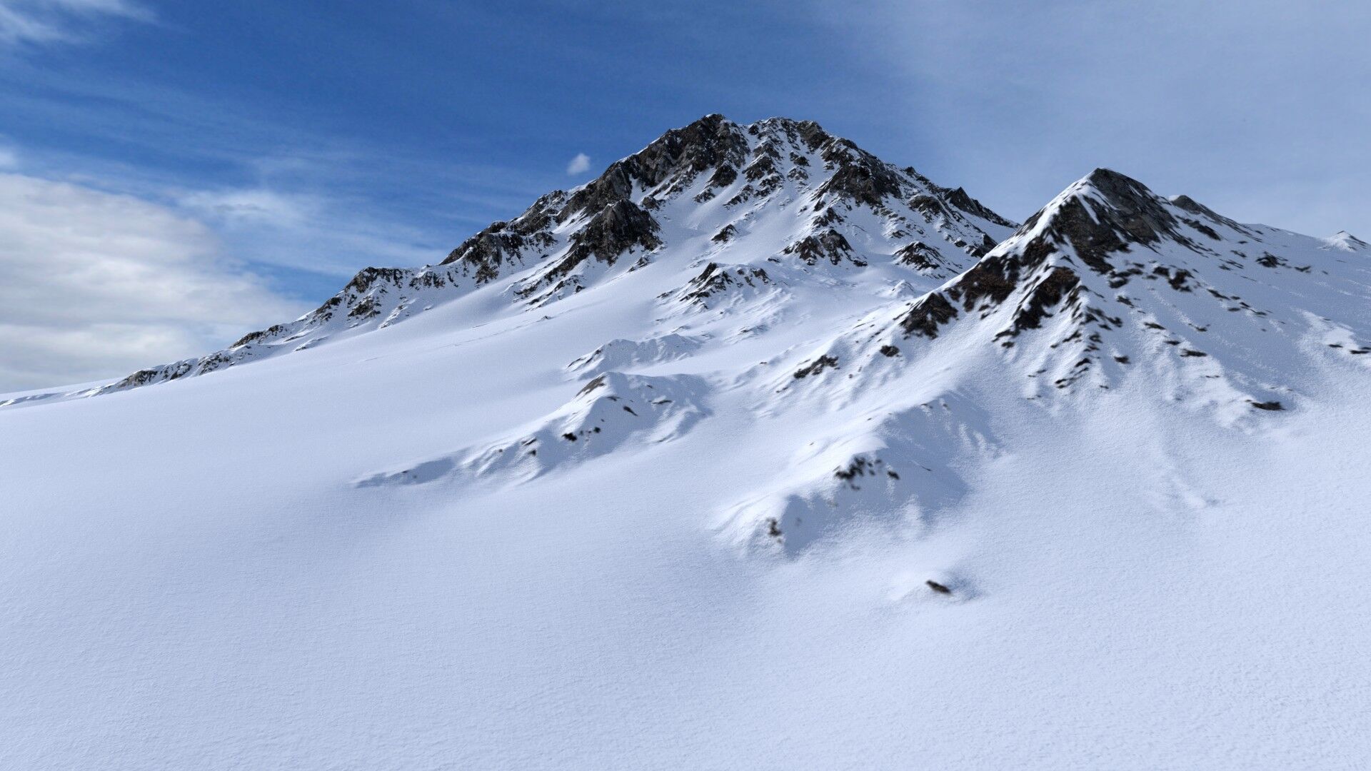 Snow Mountain 08 Low-poly 3D model_7