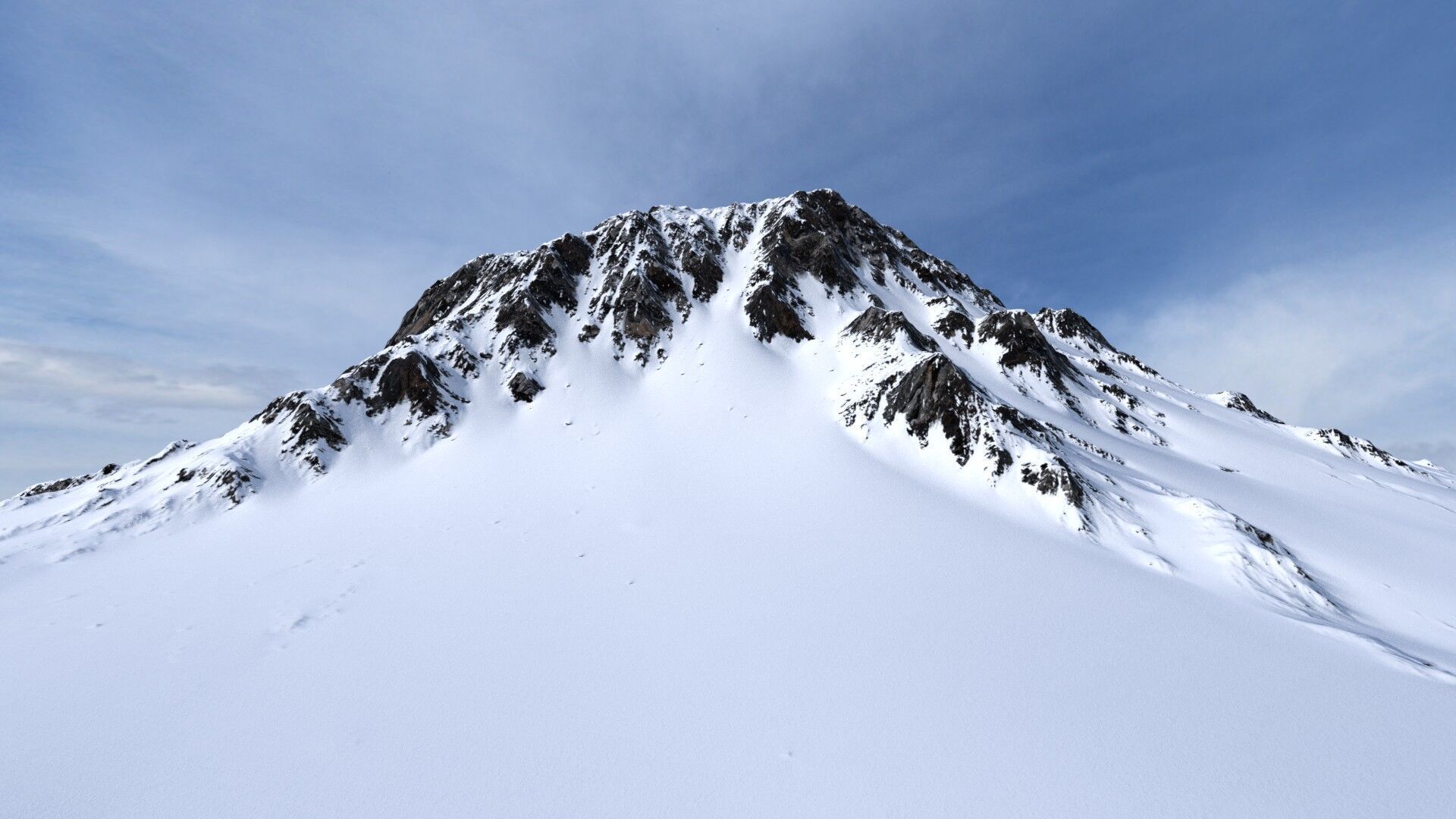 Snow Mountain 08 Low-poly 3D model_5