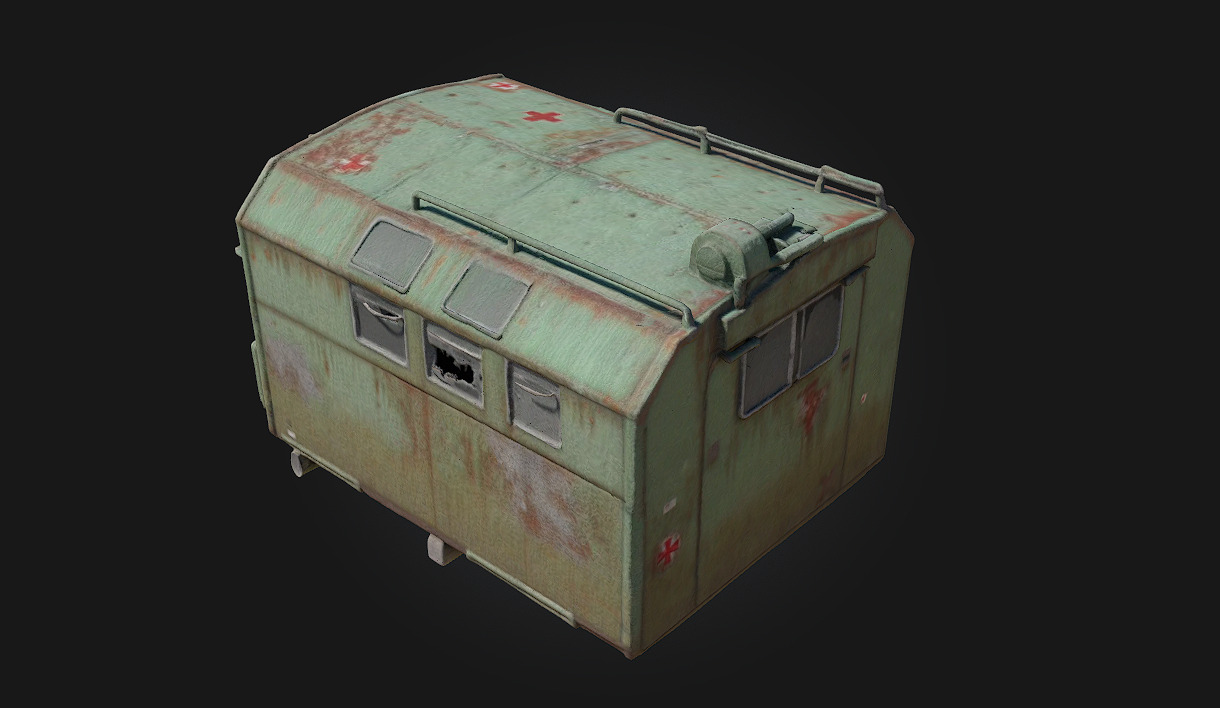 Rustic Medical Shelter A Lifeline in the Wilderness 3D model_3