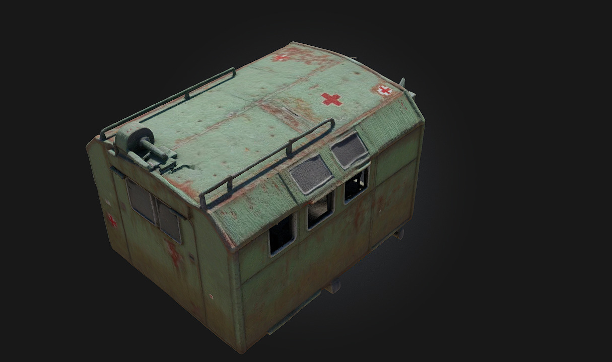 Rustic Medical Shelter A Lifeline in the Wilderness 3D model_2